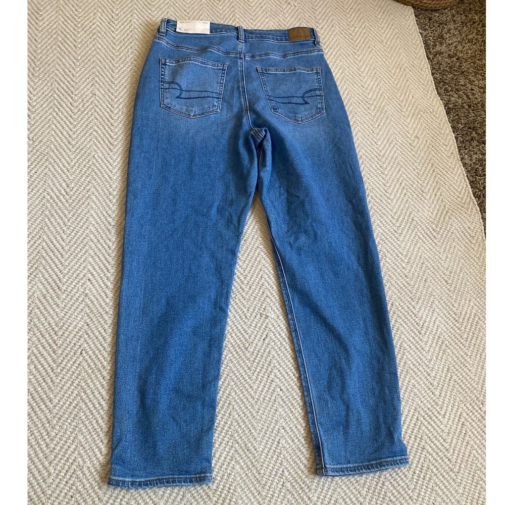 American Eagle Stretch MOM Jean Size Women 8 Standard Indigo blue tapered - Picture 9 of 10